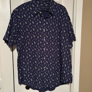 Ralph Lauren Navy Sailboat Pattern Shirt